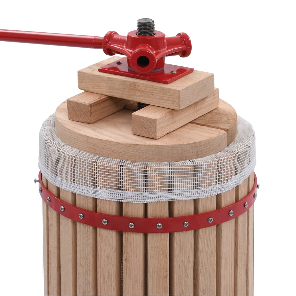 fruit and wine press with fabric bag, 24 l, oak wood