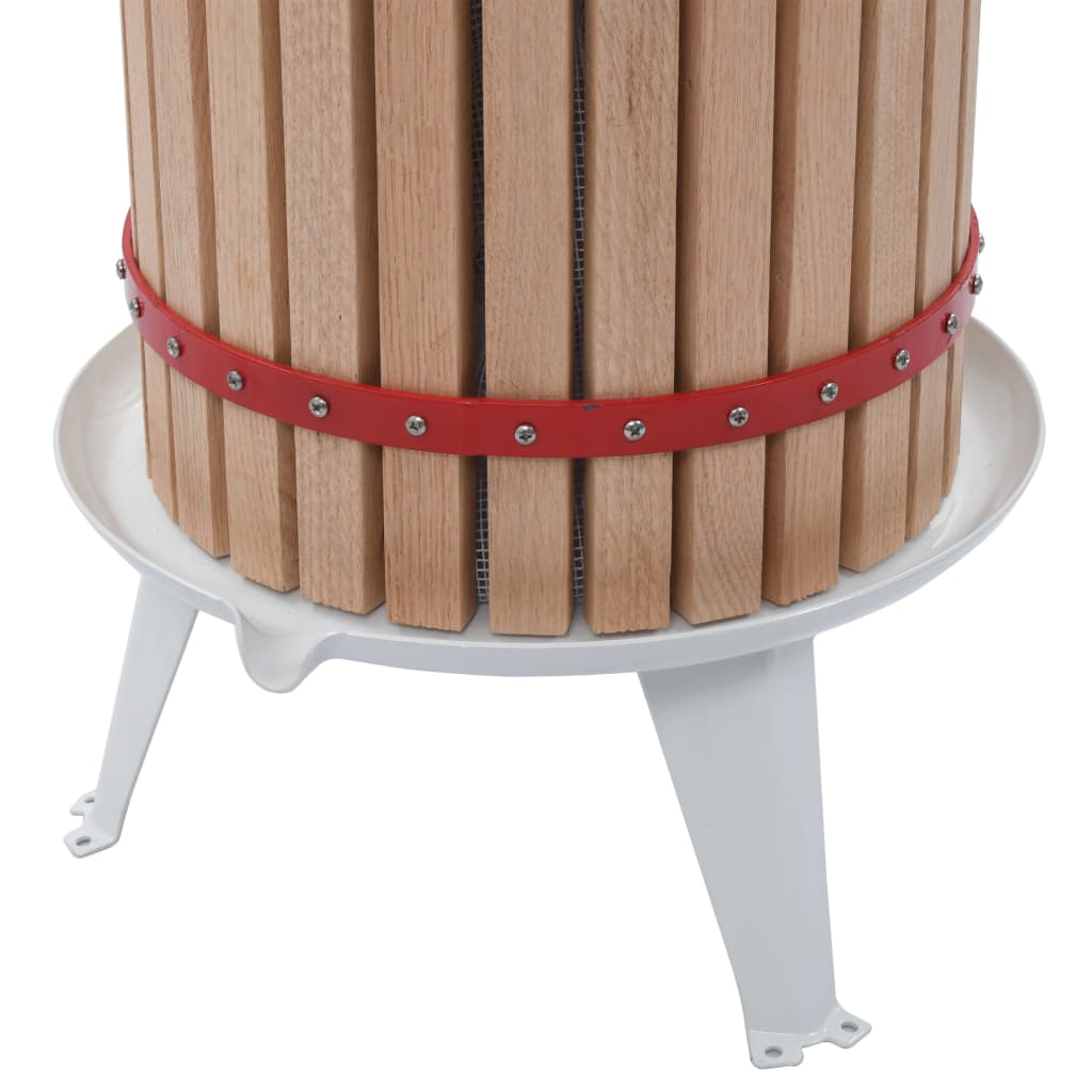 fruit and wine press with fabric bag, 24 l, oak wood