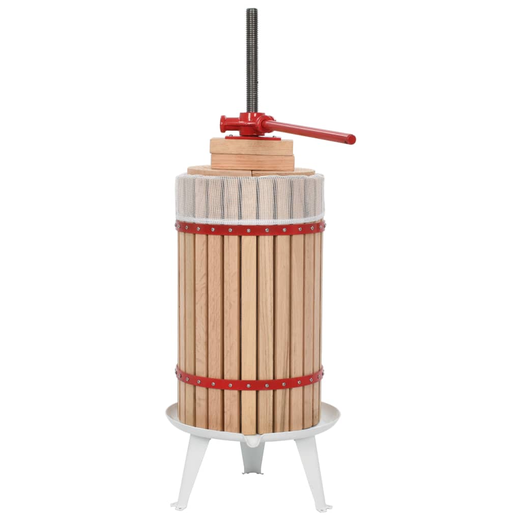 fruit and wine press with fabric bag, 30 l, oak wood