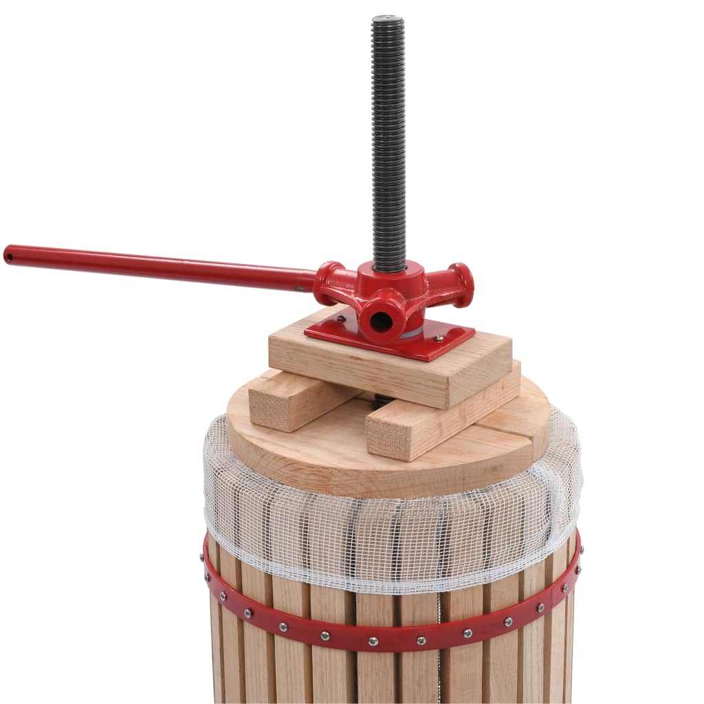 fruit and wine press with fabric bag, 30 l, oak wood