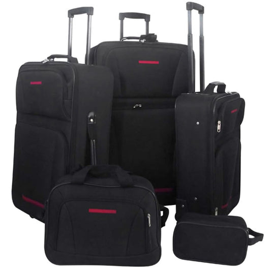 5-piece suitcase set, black