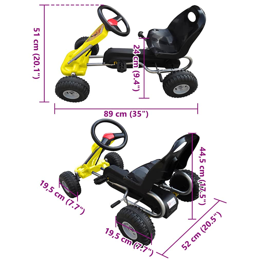 pedal go-kart for kids yellow