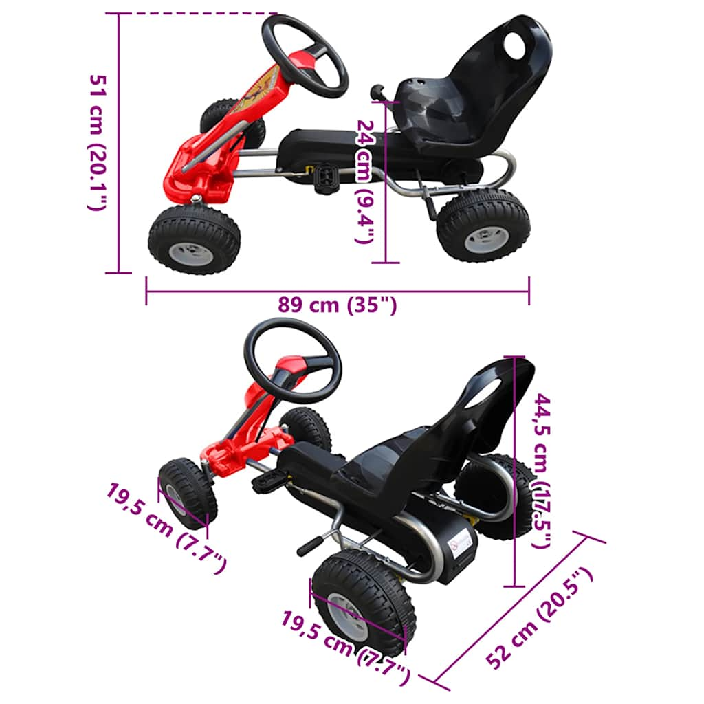 pedal go-kart for kids red