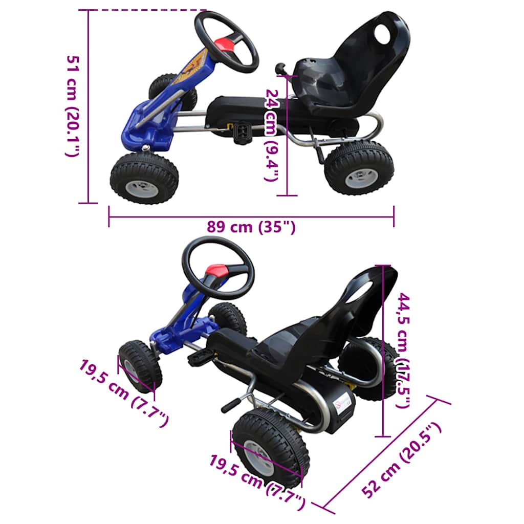 pedal go-kart for kids blue