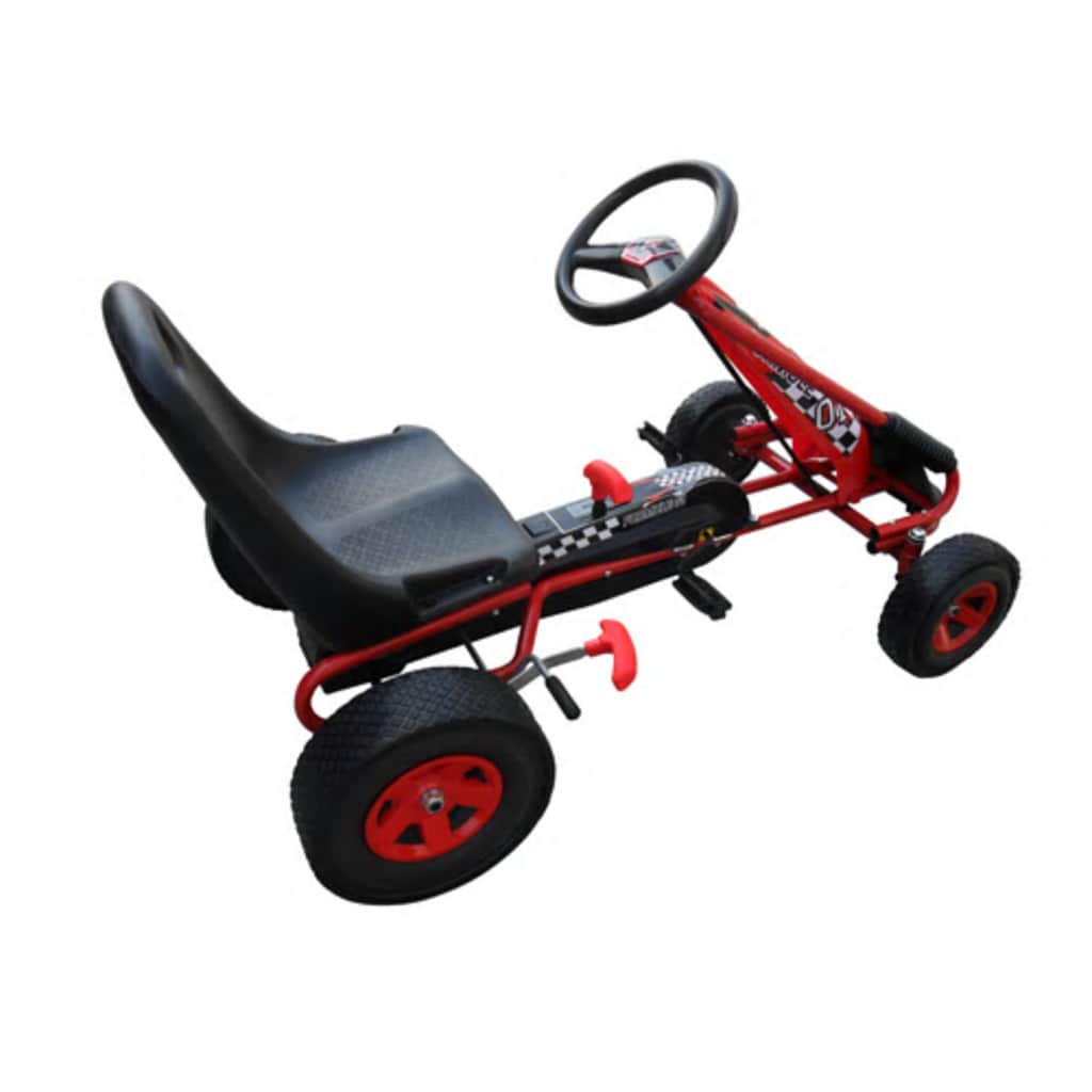 Pedal go-kart for children with adjustable seat, red