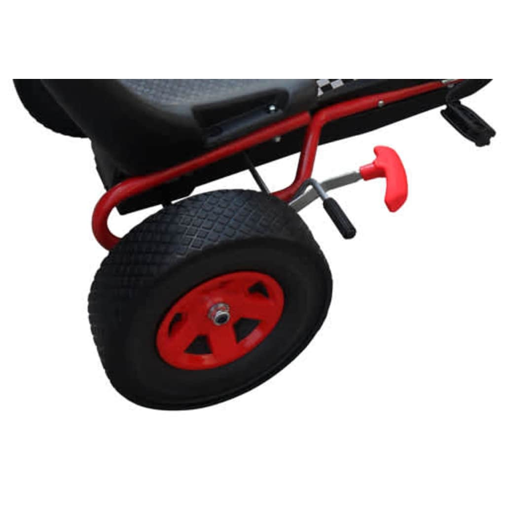 Pedal go-kart for children with adjustable seat, red