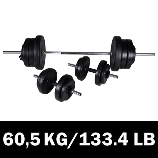 Kang + 2 hantlit ketastega 60,5 kg