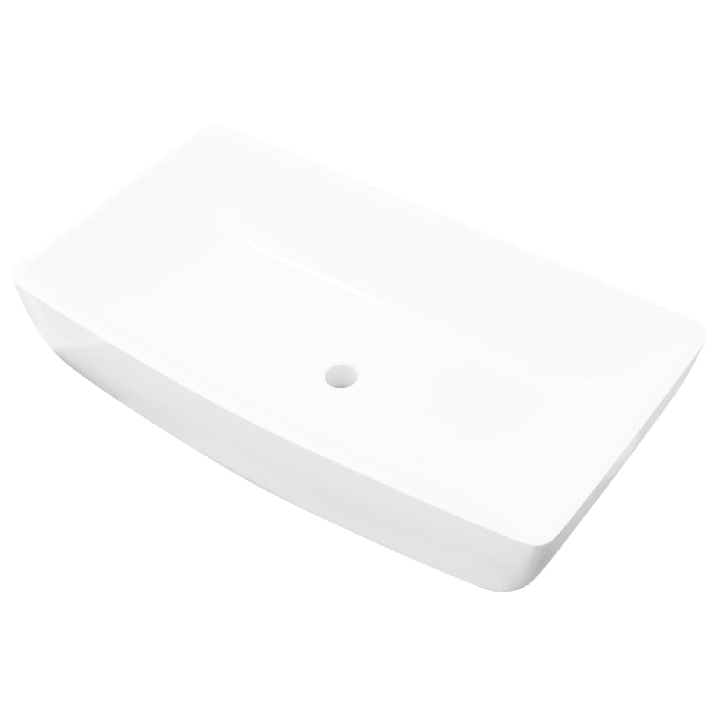 Luxury ceramic washbasin rectangular white 71 x 39 cm