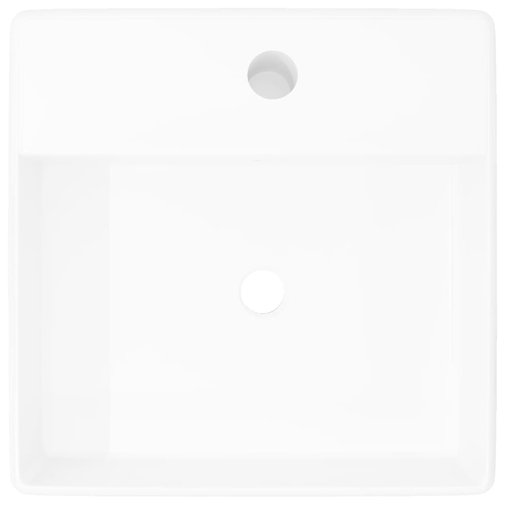 Luxury square ceramic washbasin white 41 x 41 cm