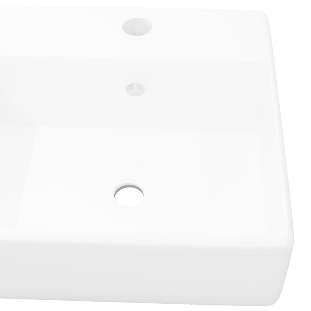 Luxury square ceramic washbasin white 41 x 41 cm