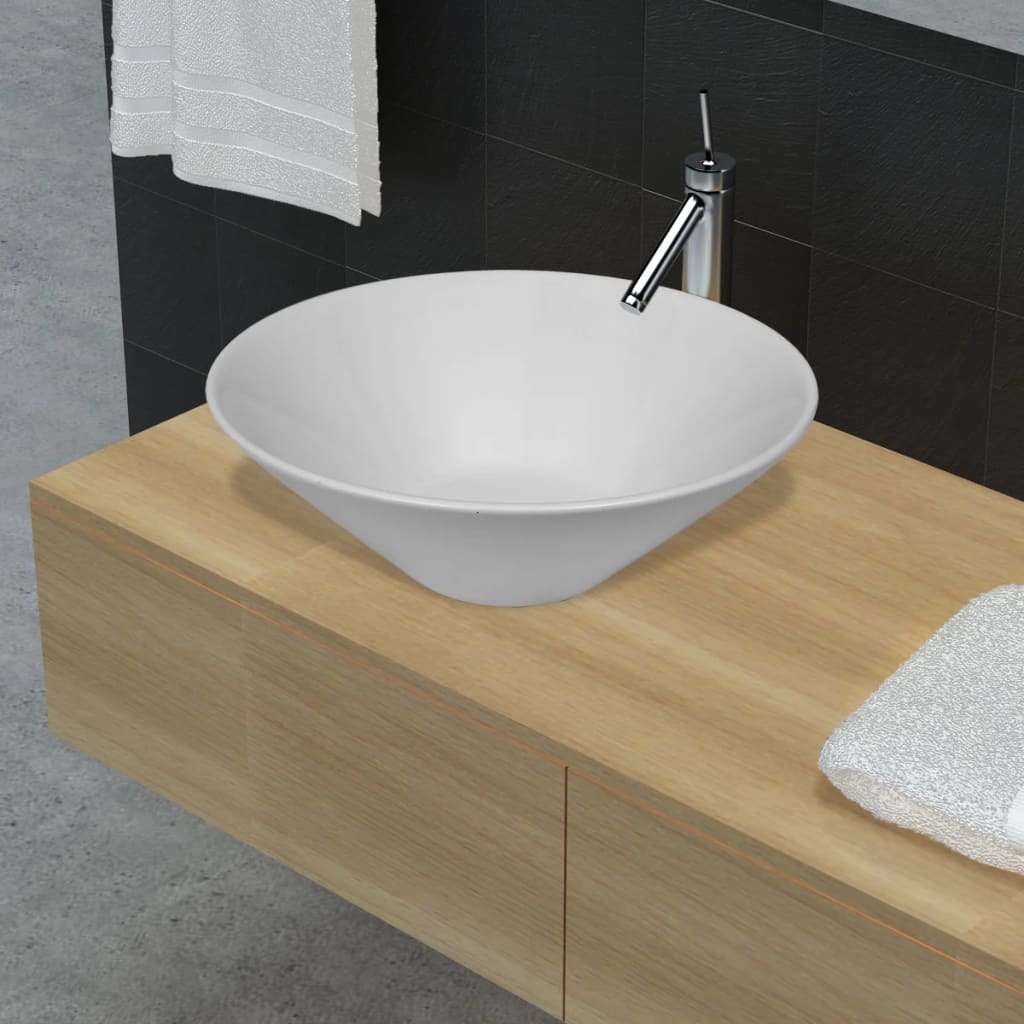 Bathroom Porcelain Ceramic Sink White