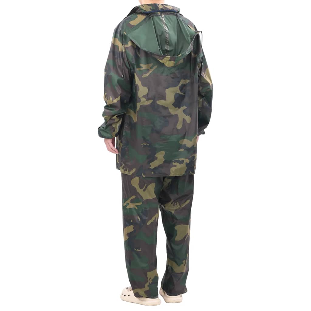 Men's rain suit with hood, protective color L