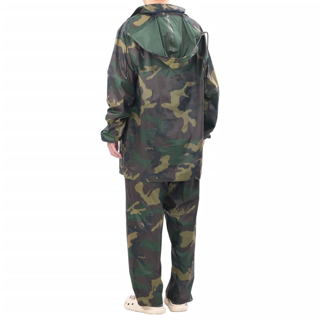 Men's rain suit with hood, protective color XXL