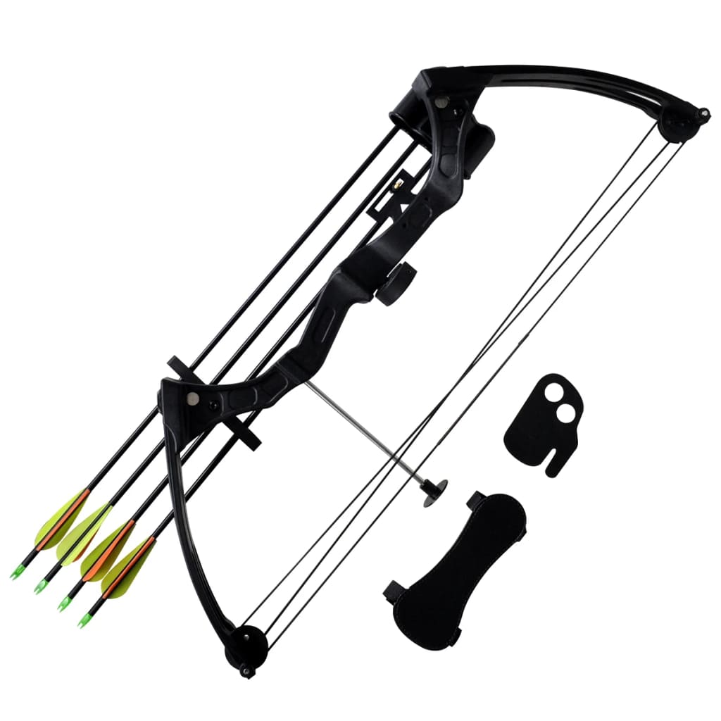 youth folding bow with accessories and aluminum arrows