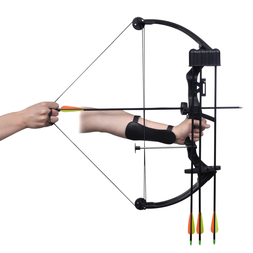 youth folding bow with accessories and aluminum arrows