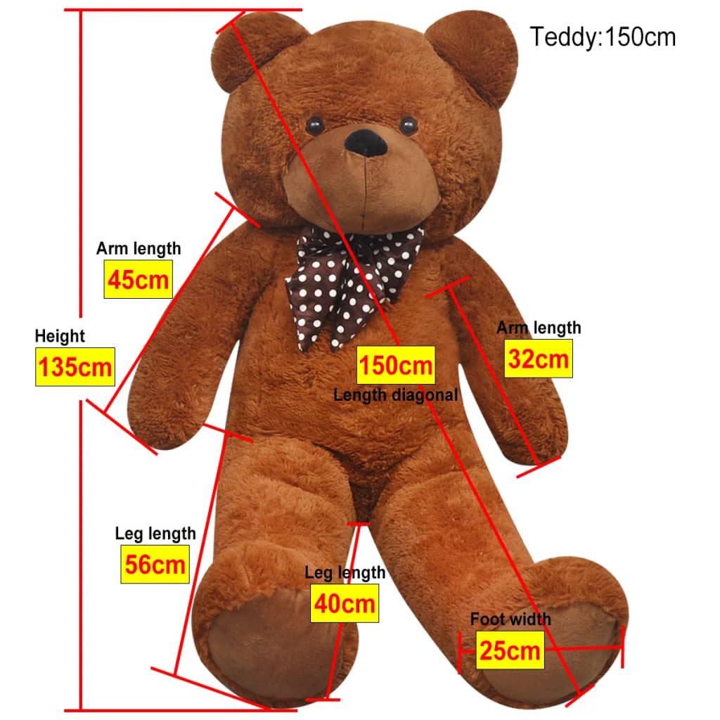 XXL soft teddy bear brown 135 cm