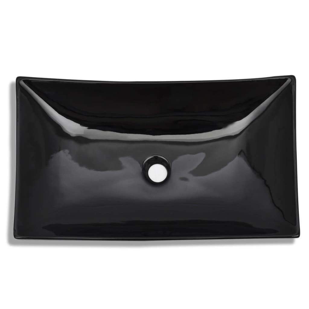 Ceramic bathroom sink, square, black