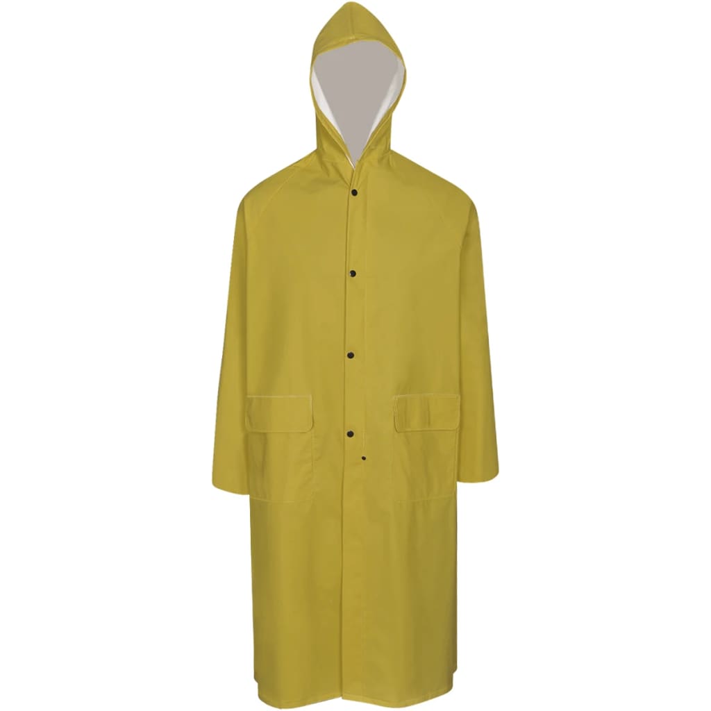 Waterproof durable hooded raincoat yellow M