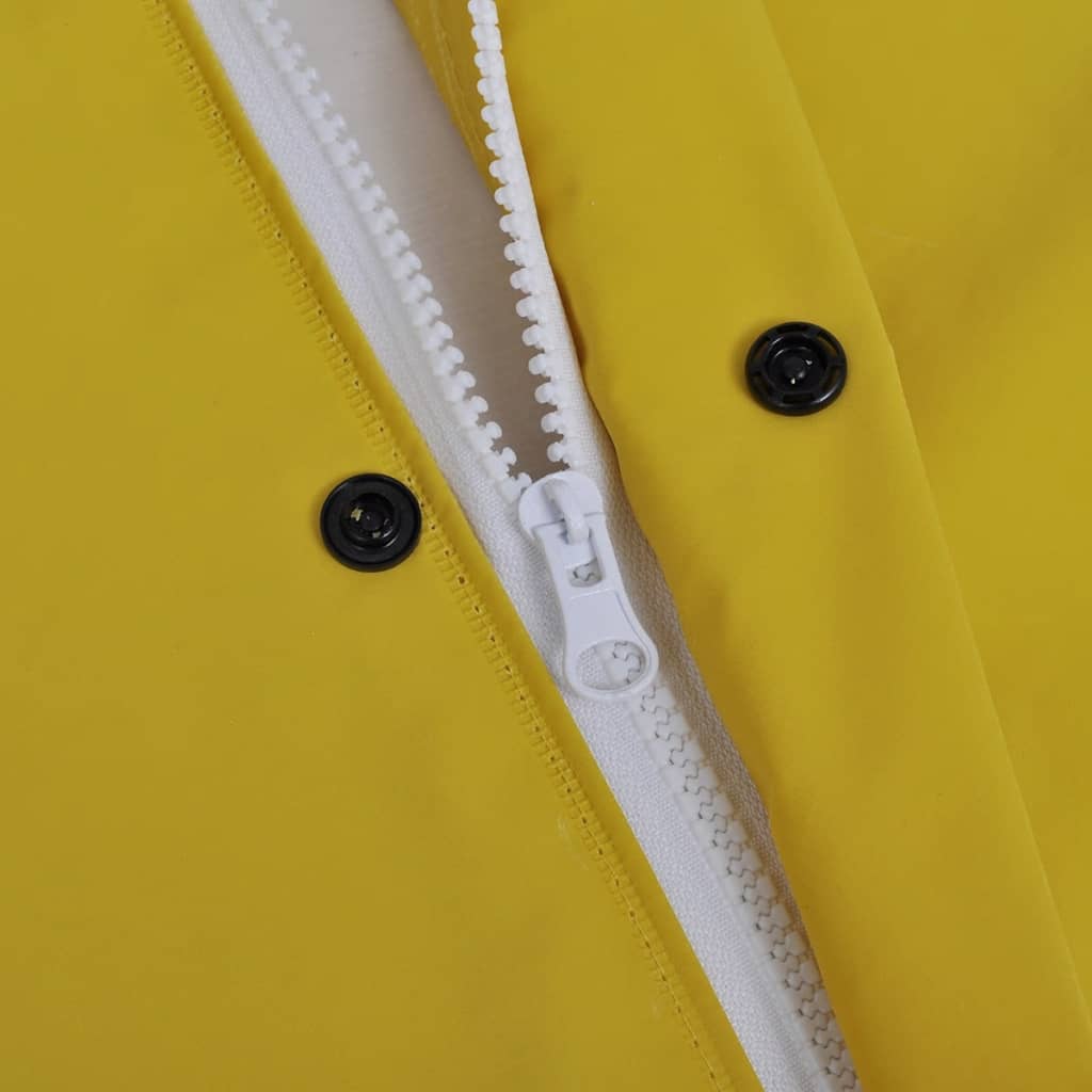 Waterproof durable hooded raincoat yellow M