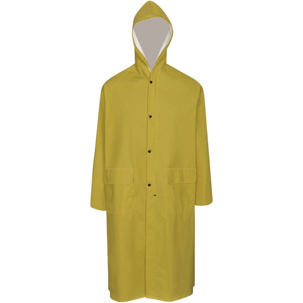 Waterproof durable hooded raincoat yellow L