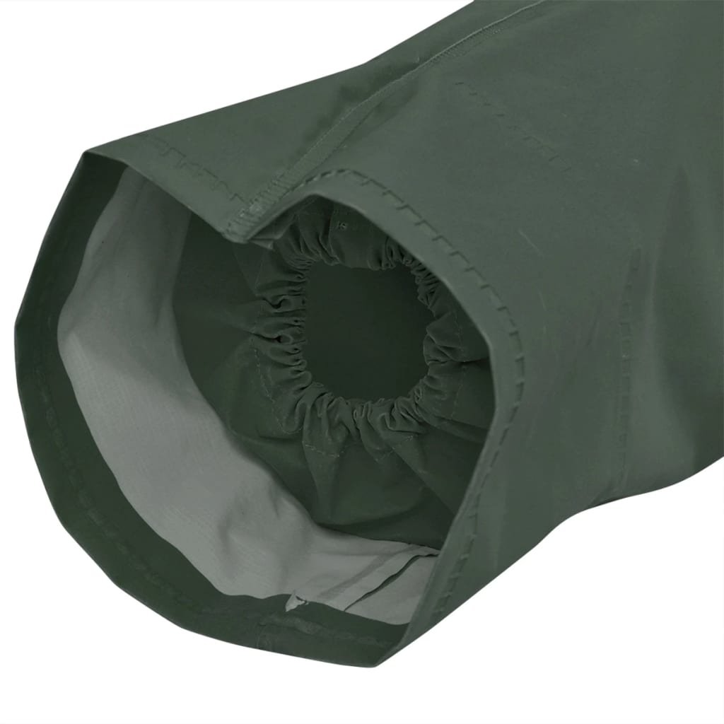 Waterproof durable hooded raincoat green M