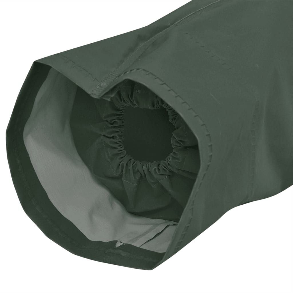 Waterproof durable hooded raincoat green L