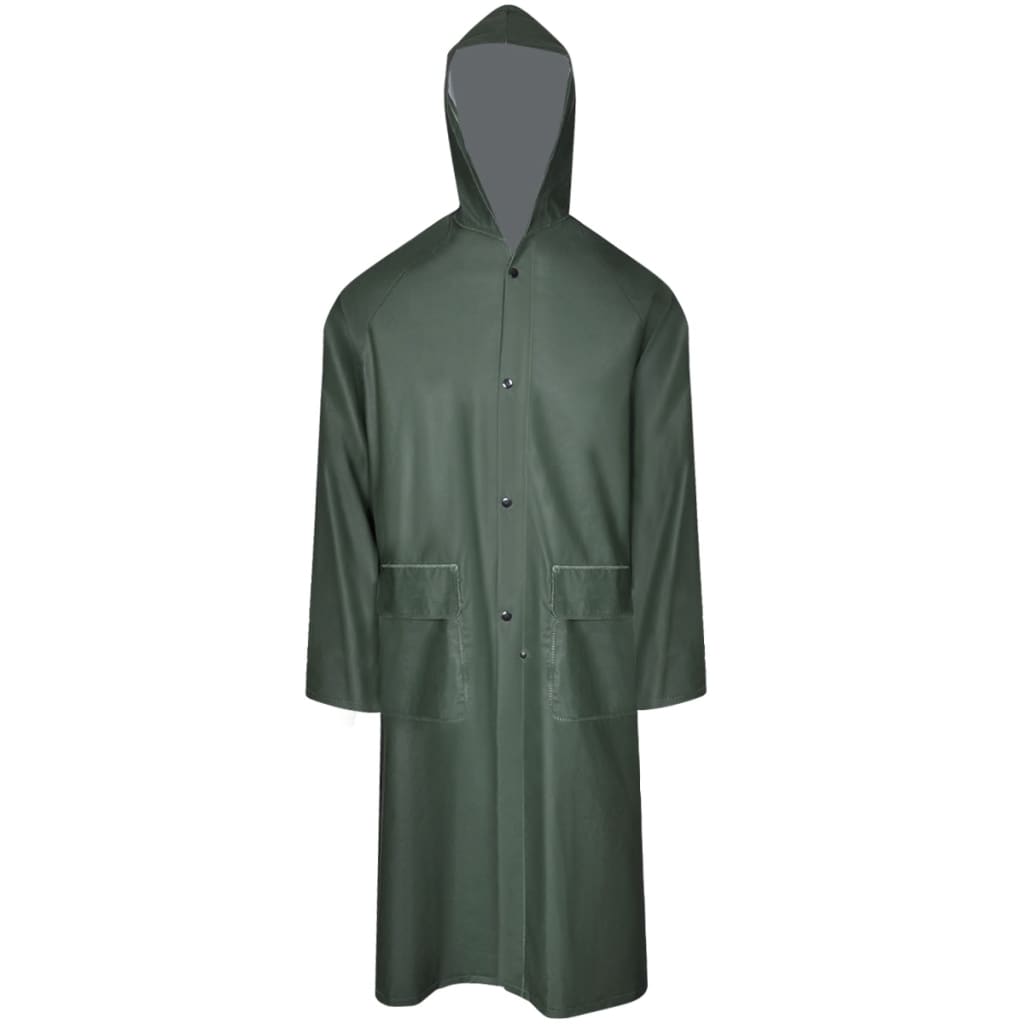 Waterproof durable hooded raincoat green XXL