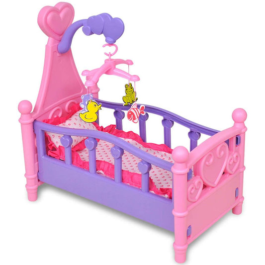 Children's doll bed pink + purple