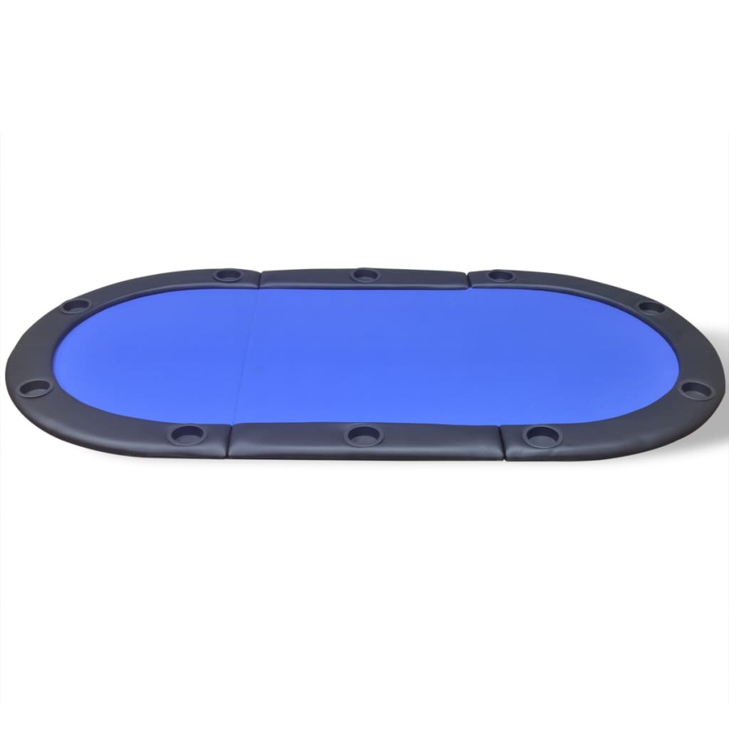 foldable poker tabletop for 10 players, blue