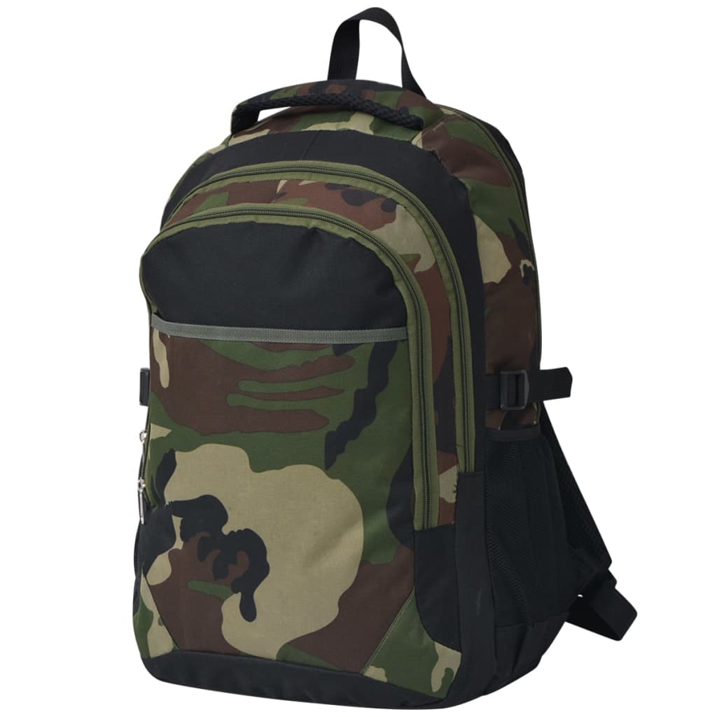 backpack 40 l, black and camouflage