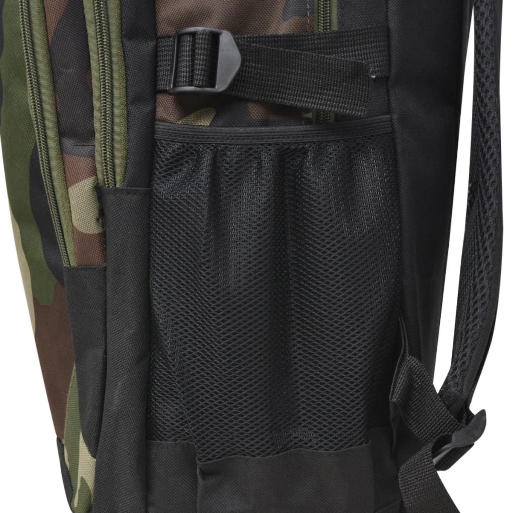 backpack 40 l, black and camouflage