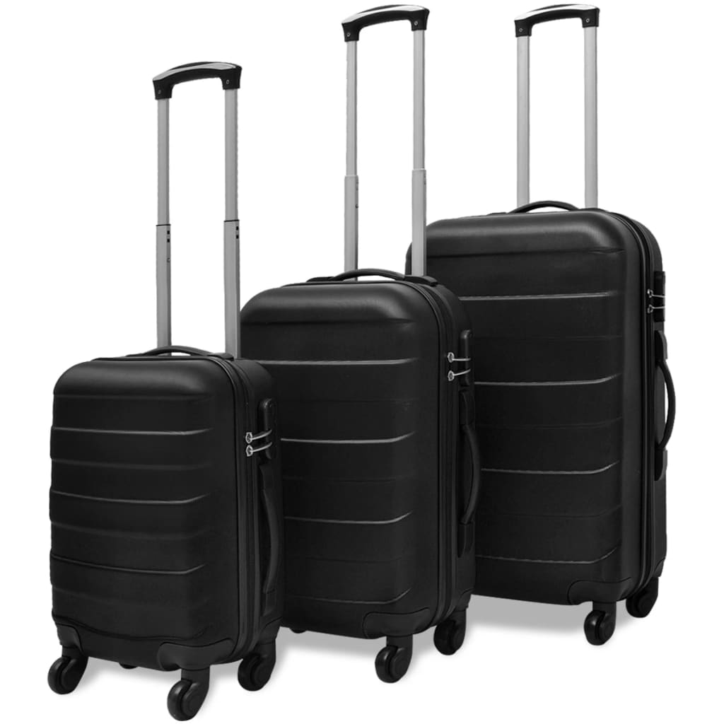 three-piece hardshell suitcase set black 45.5/55/66 cm