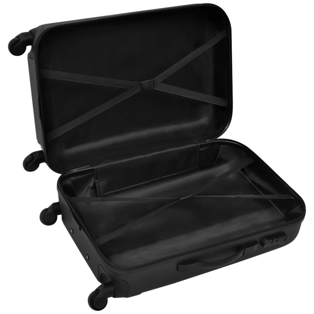 three-piece hardshell suitcase set black 45.5/55/66 cm