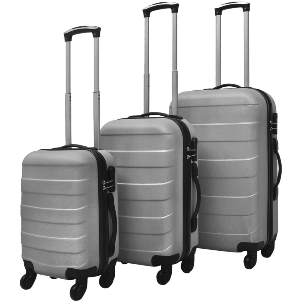 three-piece hardshell suitcase set gray 45.5/55/66 cm