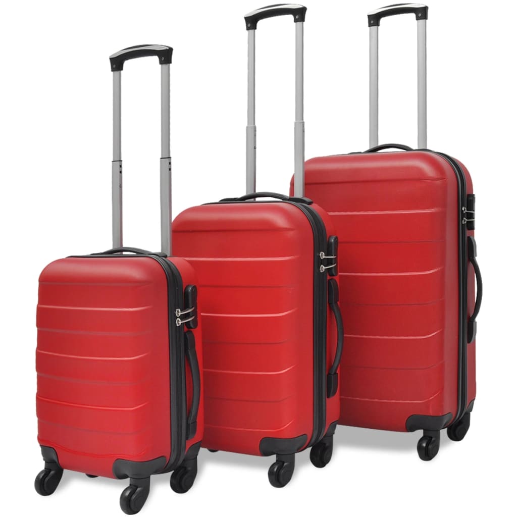 three-piece hardshell suitcase set red 45.5/55/66 cm