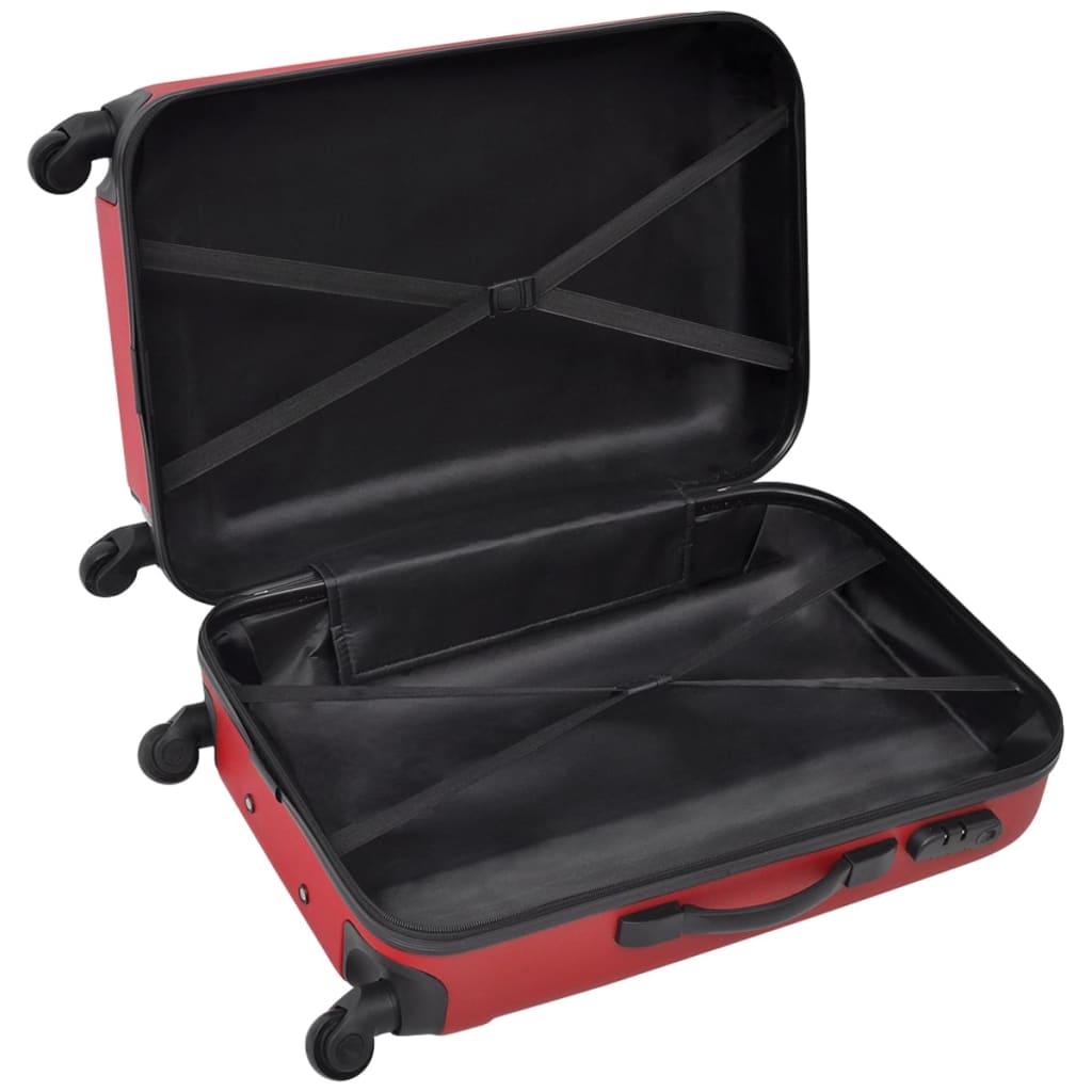 three-piece hardshell suitcase set red 45.5/55/66 cm