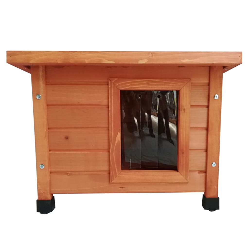 outdoor cat house XL, 68.5 x 54 x 51.5 cm, wood, brown