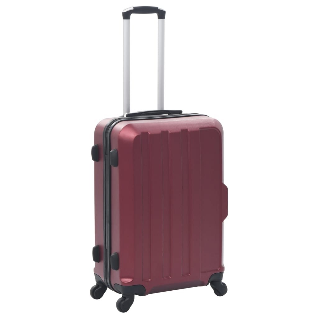 Hard case, 3 pcs, wine red, ABS