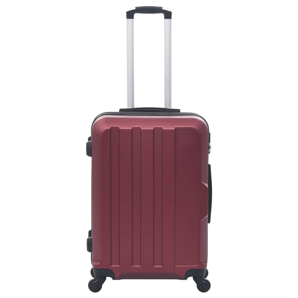 Hard case, 3 pcs, wine red, ABS