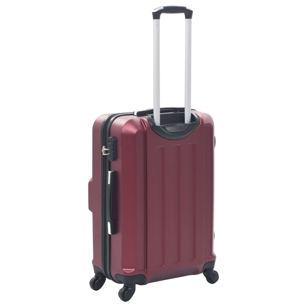 Hard case, 3 pcs, wine red, ABS