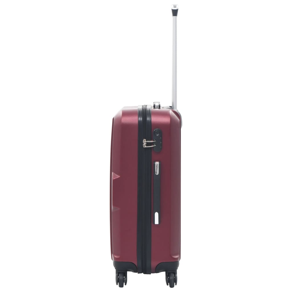 Hard case, 3 pcs, wine red, ABS