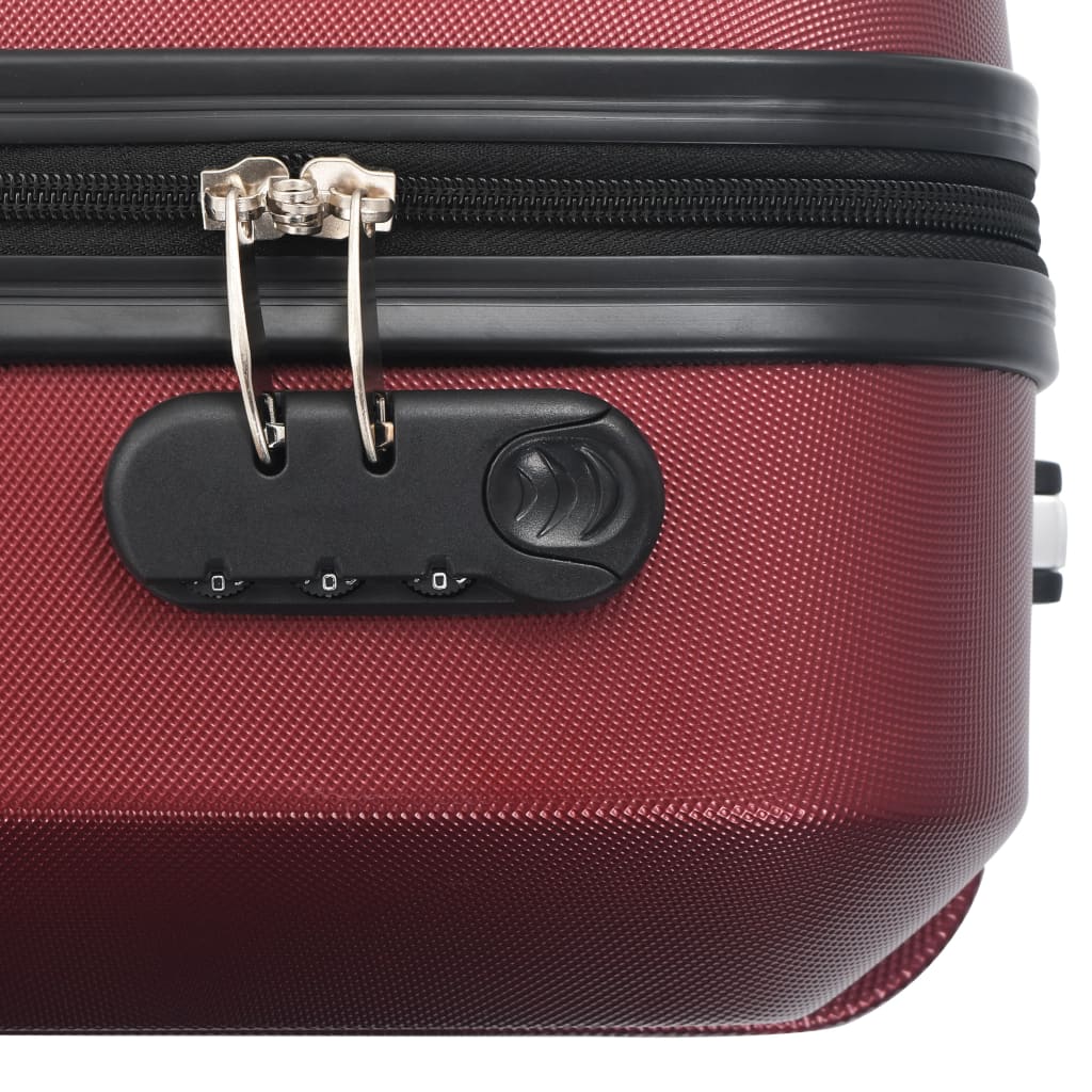 Hard case, 3 pcs, wine red, ABS