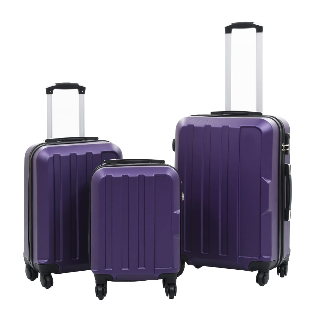 hard case, 3 pcs, purple, ABS