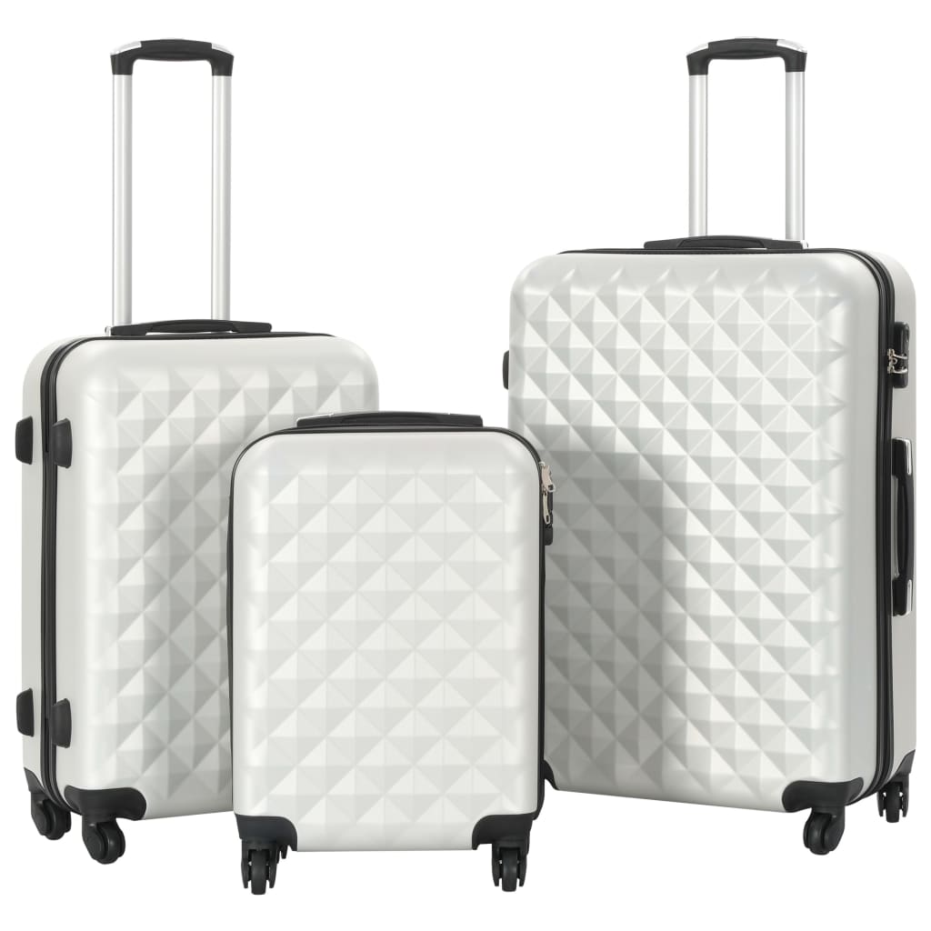 hard case 3 pcs, shiny silver, ABS