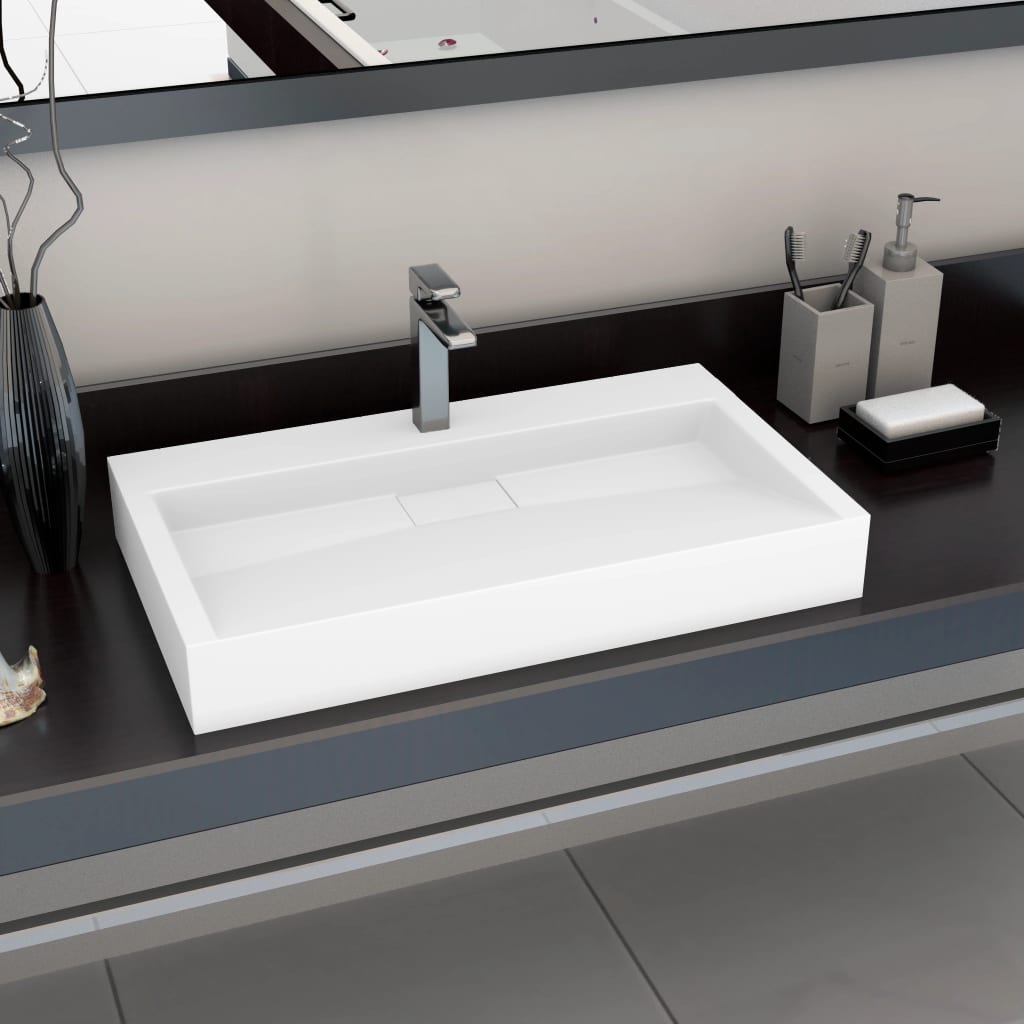 sink 80 x 46 x 11 cm mineral cast/marble cast, white