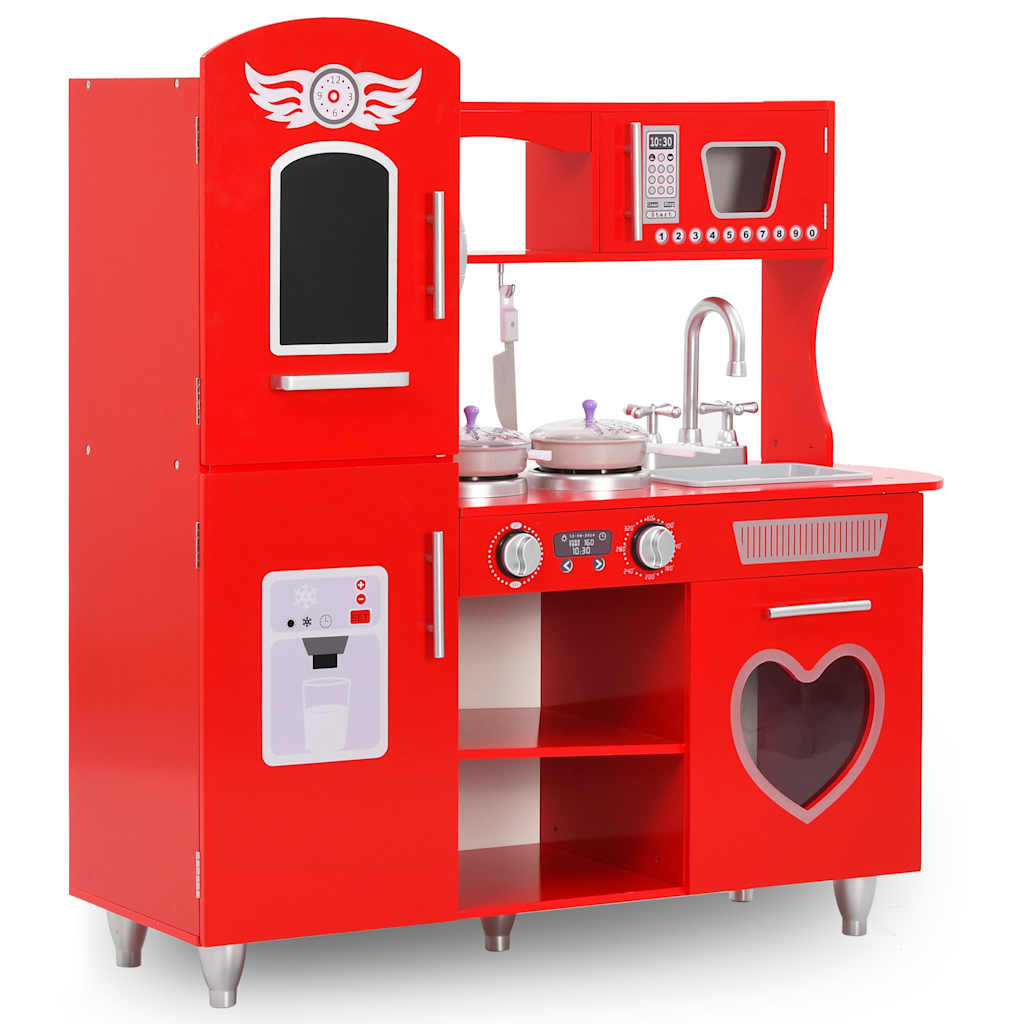 Children's play kitchen MDF 84 x 31 x 89 cm red