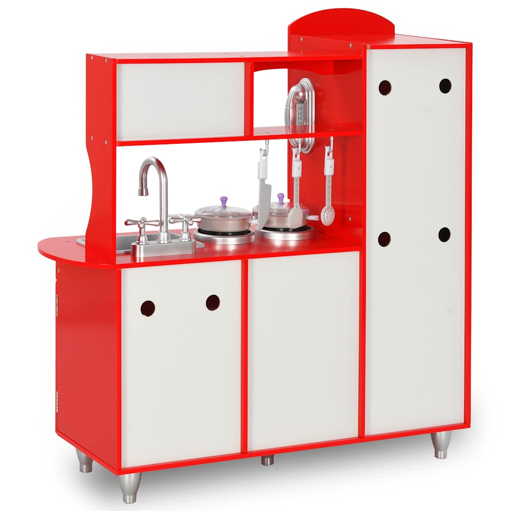 Children's play kitchen MDF 84 x 31 x 89 cm red