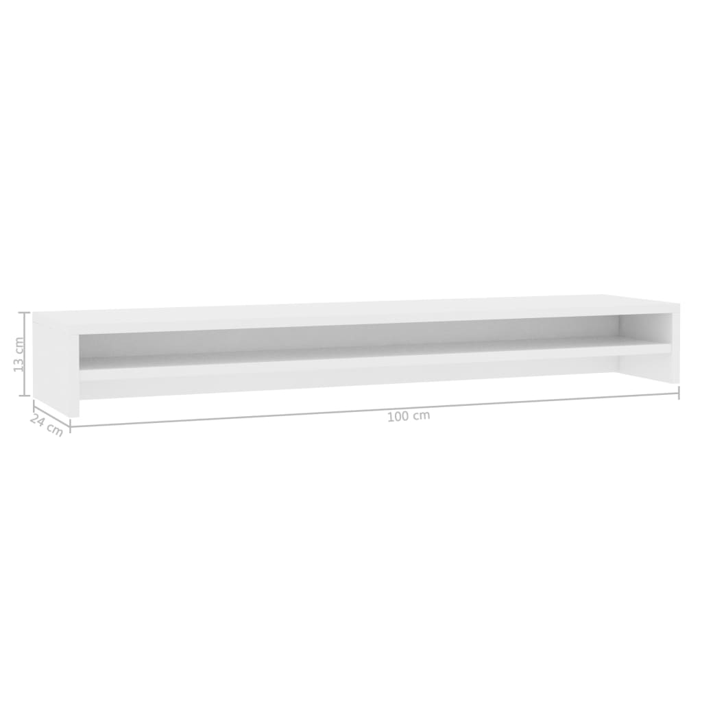 monitor stand, white, 100 x 24 x 13 cm, artificial wood