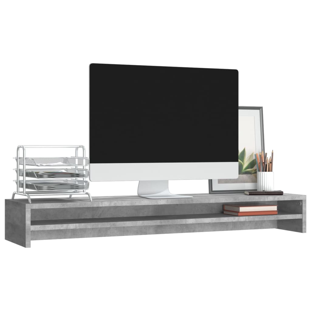 monitor stand, concrete gray, 100 x 24 x 13 cm, artificial wood