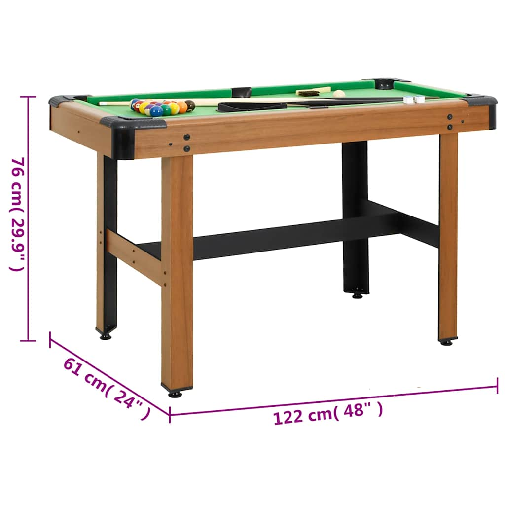 pool table 122 x 61 x 76 cm, brown